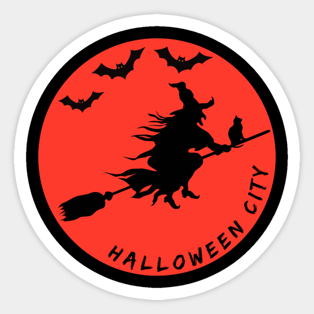 Halloween city Sticker by zeevana